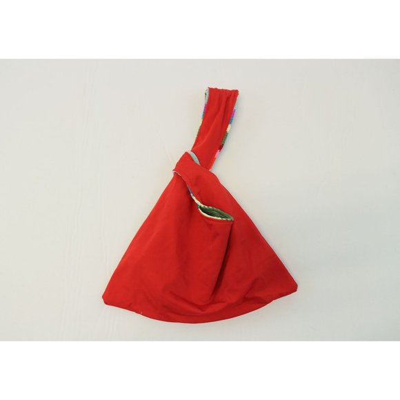 Rainbow Knit Stripes Reversible Japanese Knot Bag - Picture 3 of 4